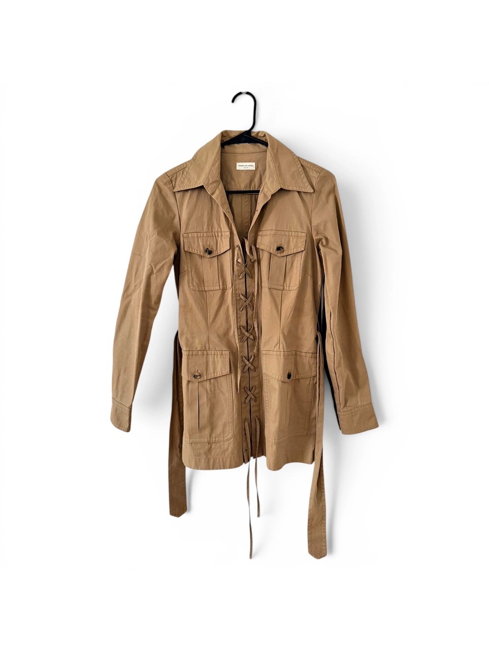 Dries Van Noten Tan Lace-Up Utility Jacket